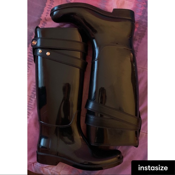 Worn Twice 🌟 Like New Black Coach Rain Boot